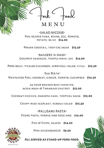 Tamarind Canape Menu